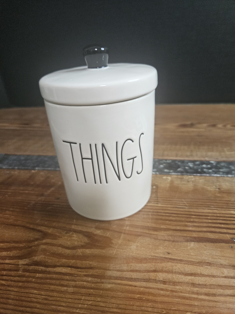 Rae Dunn White Ceramic 'THINGS' Canister with Lid - Picture 9 of 9
